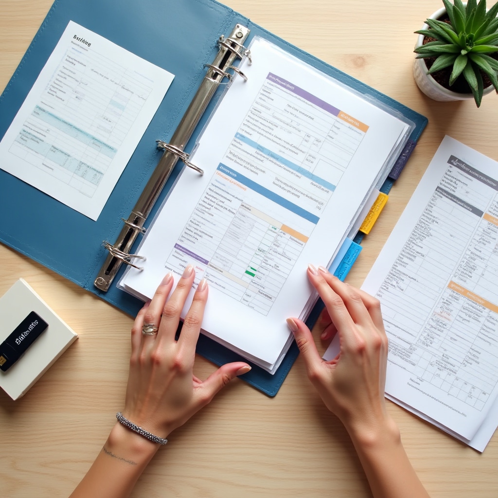 Pachet complet de documente organizate cu dosare etichetate și USB cu arhivă digitală